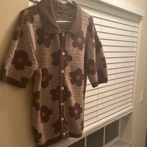 Floral Patterned Cardigan Sweater